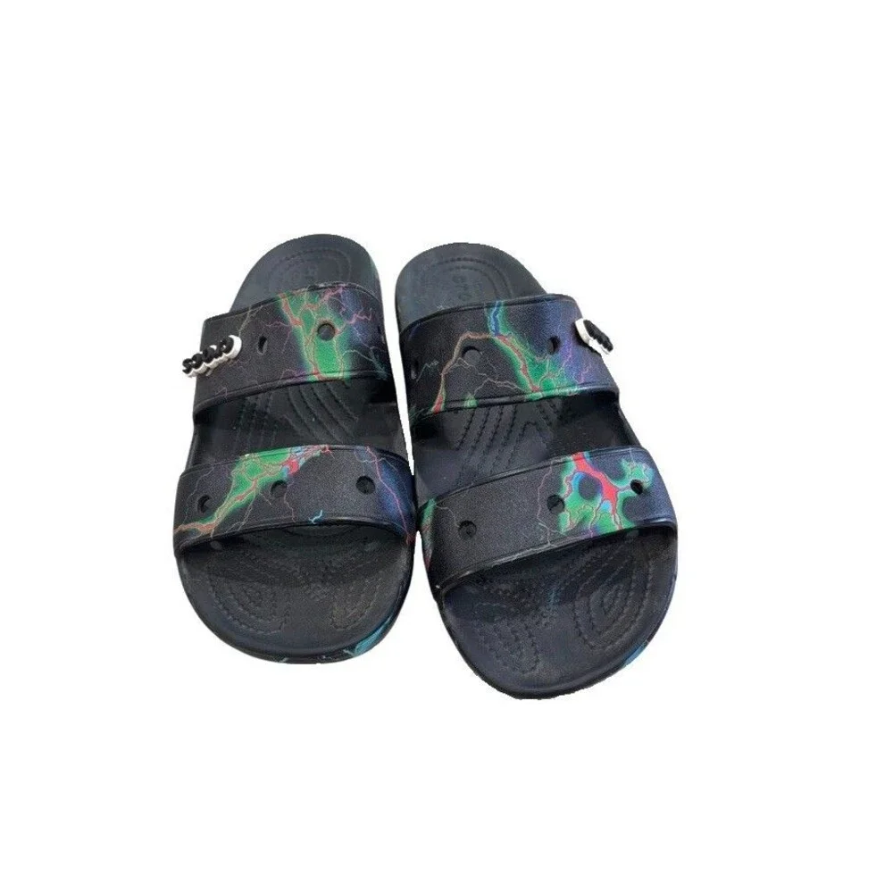 Crocs Classic Two-Strap Slide Sandals Out of this World Lightning Mens 8